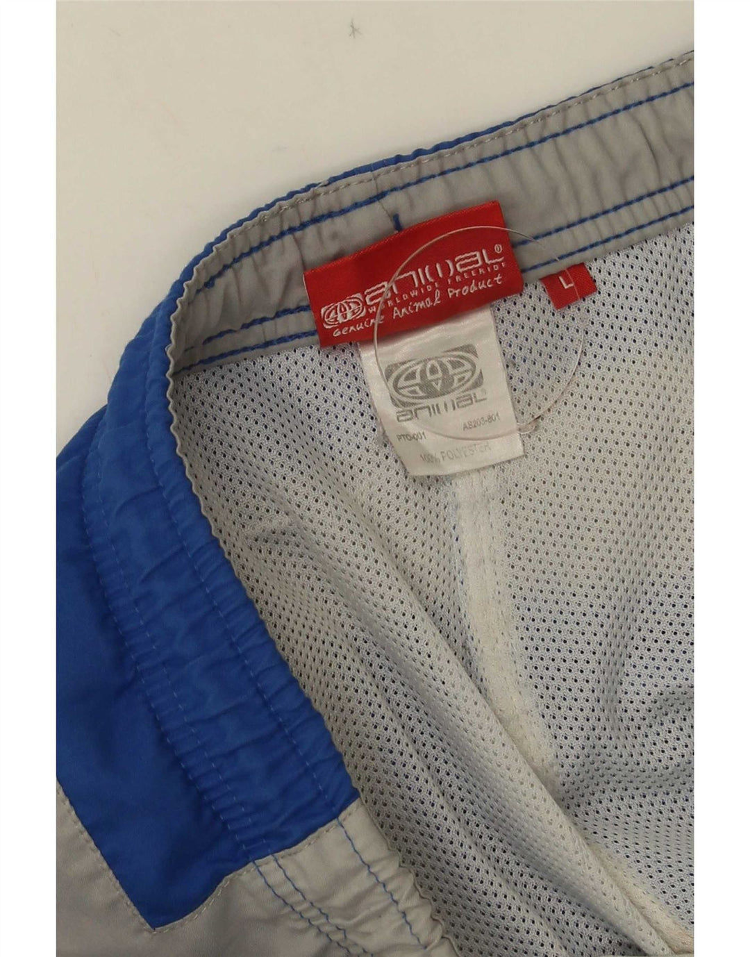 Animal Herre grafiske svømmeshorts store blå farveblok polyester