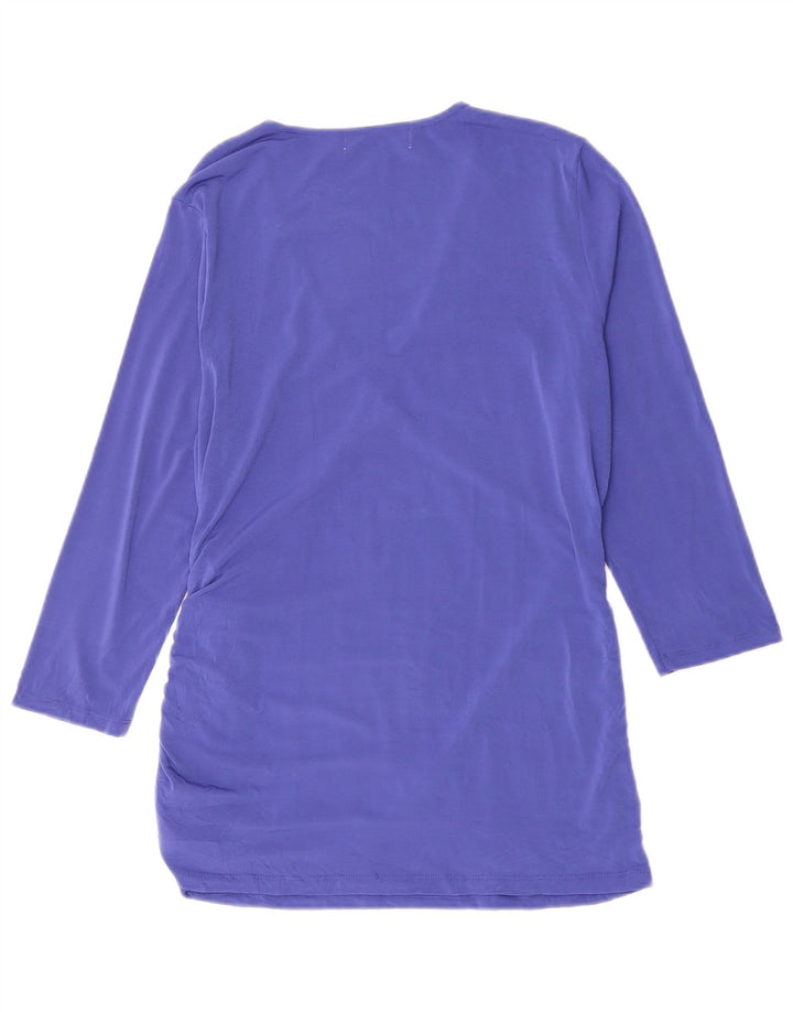 Michael Kors Damen-Blusenoberteil mit 3/4-Ärmeln, UK-Größe 40, Größe L, Blau, Polyester