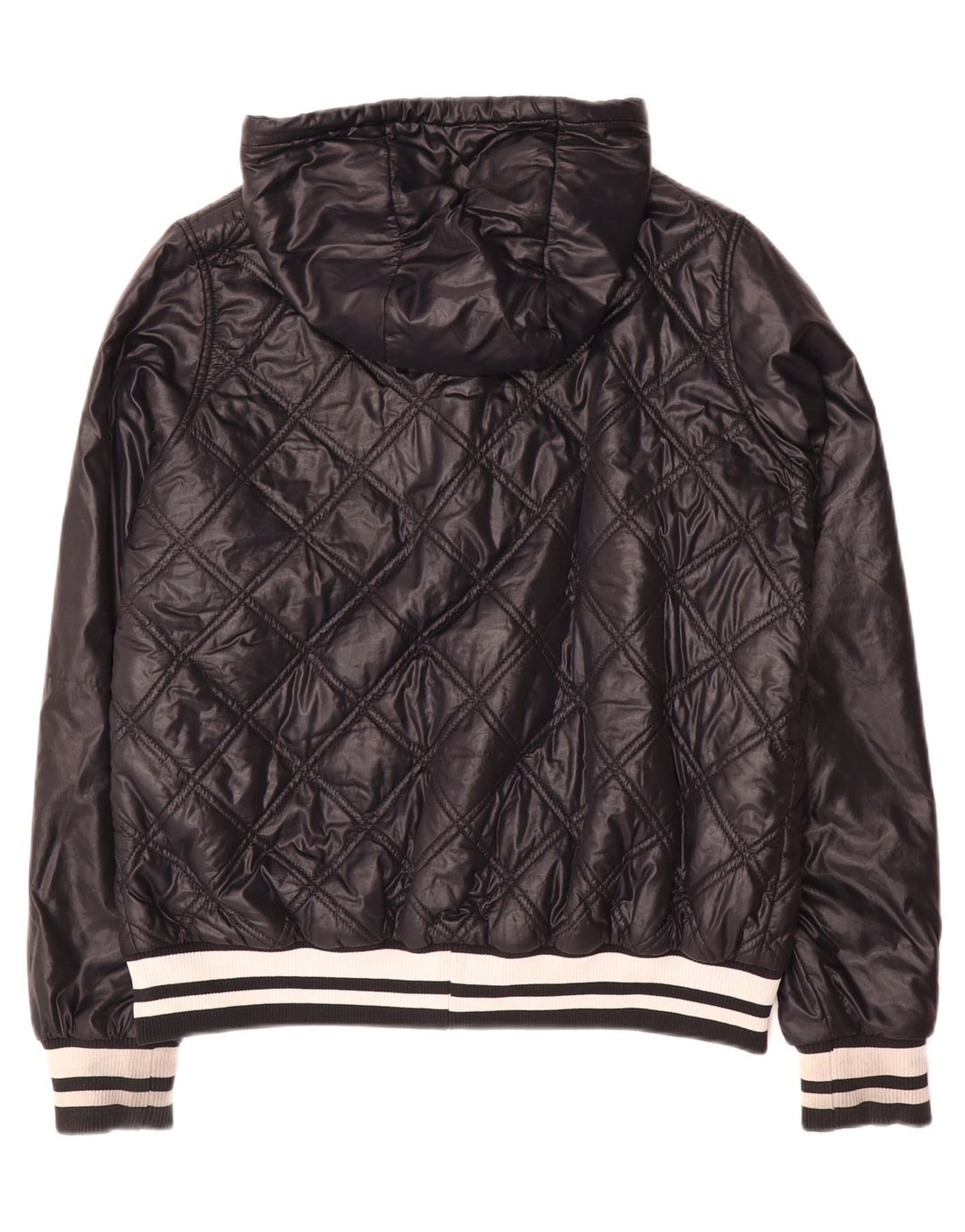 Nike Womens Hooded Quilted Jacket UK 18 XL Black Nylon