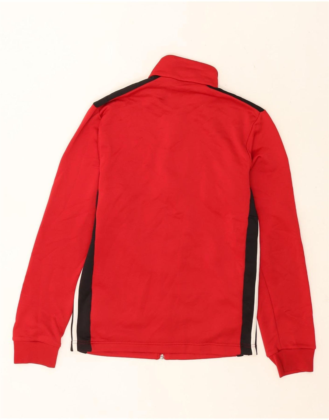 Adidas Mens Tracksuit Top Jacket Small Red Colourblock Polyester