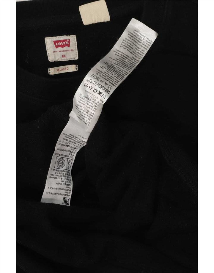 Levi's Mens Relaxed Graphic Sweatshirt Jumper XL Black Cotton