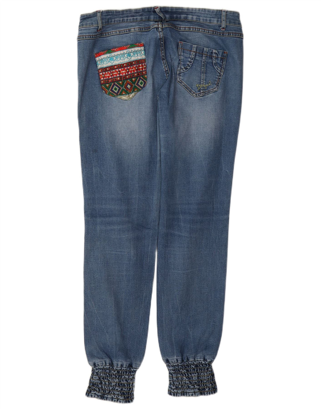 Desigual Womens Distressed Joggers Slim Jeans W32 L31 Blå