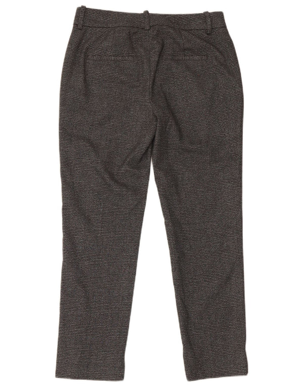 Pantaloni chino slim da donna Zara EU 36 XS W26 L27 Poliestere a quadri grigi