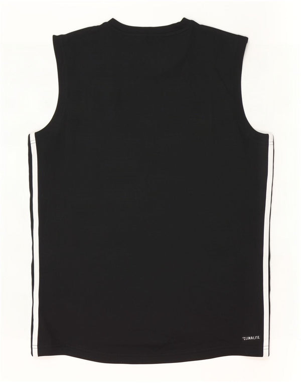 Canottiera grafica Adidas Climalite da uomo, poliestere medio nero