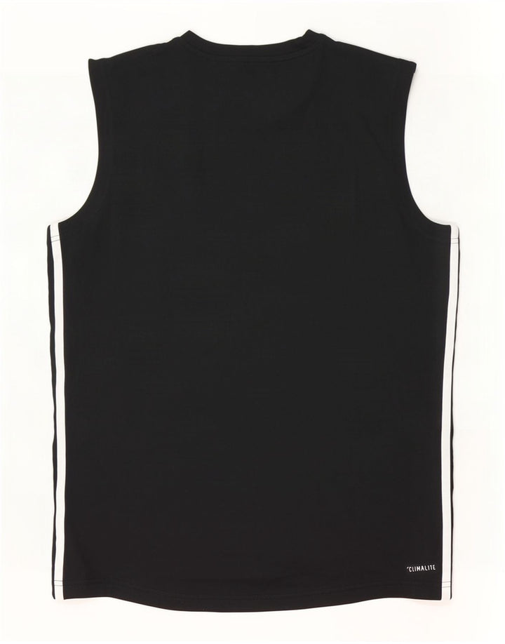 Canottiera grafica Adidas Climalite da uomo, poliestere medio nero