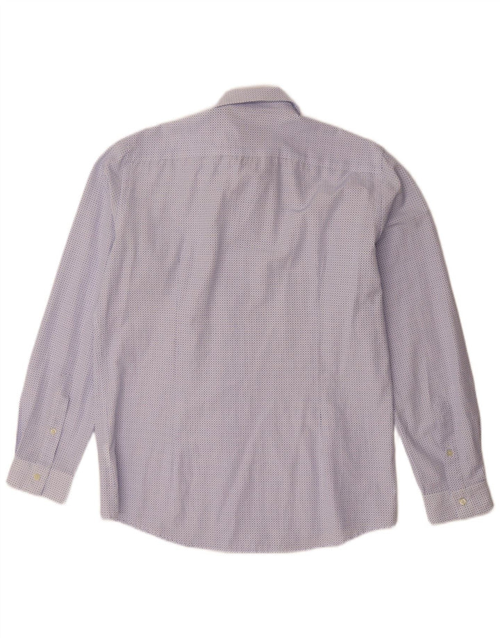 Liu Jo Mens Slim Fit Shirt Size 16 41 Large Blue Geometric