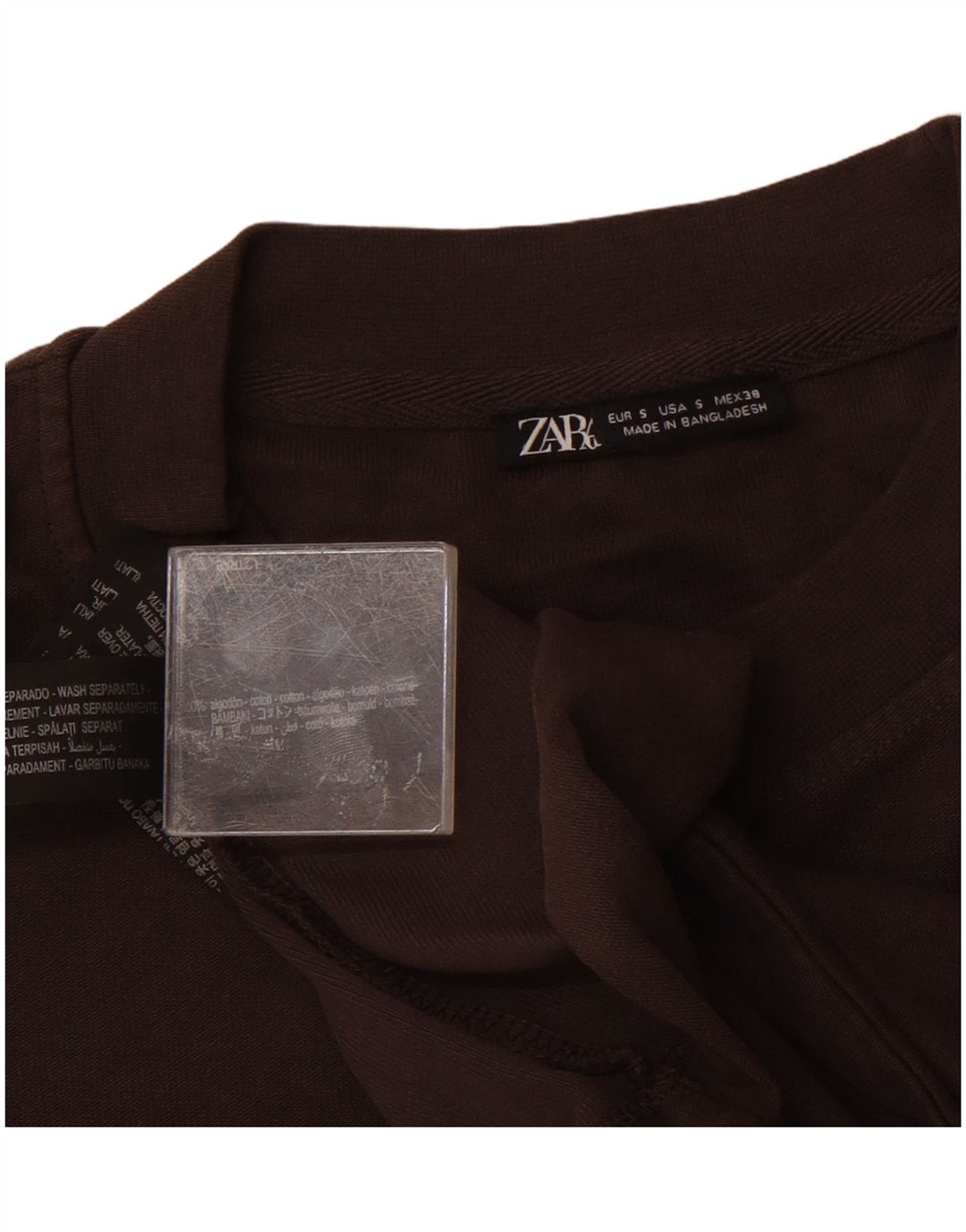 Zara Mens T-Shirt Top Small Grey Cotton