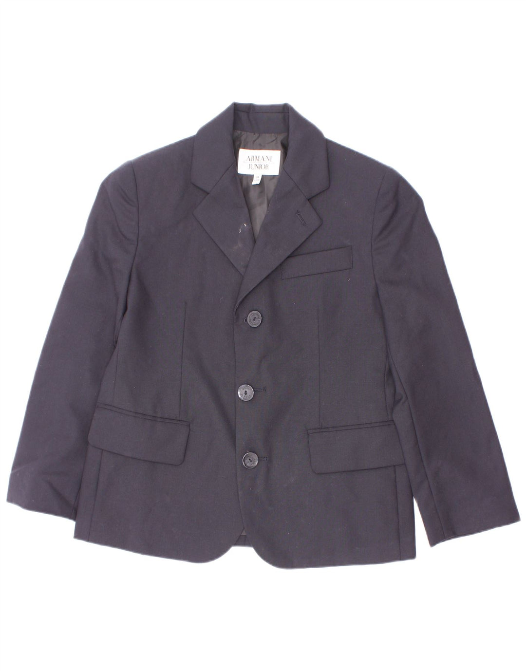 Giacca Blazer a 3 Bottoni Armani Junior Bambino 6-7 Anni in Lana Blu Navy