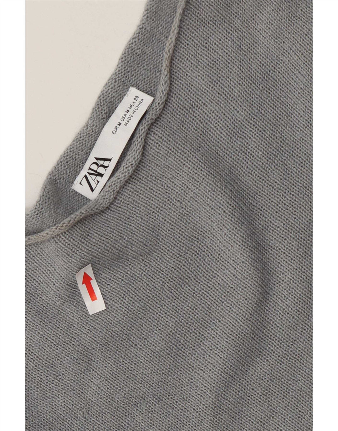 Zara Womens Oversized Boat Neck Jumper Sweater UK 14 Medium Grey Cotton