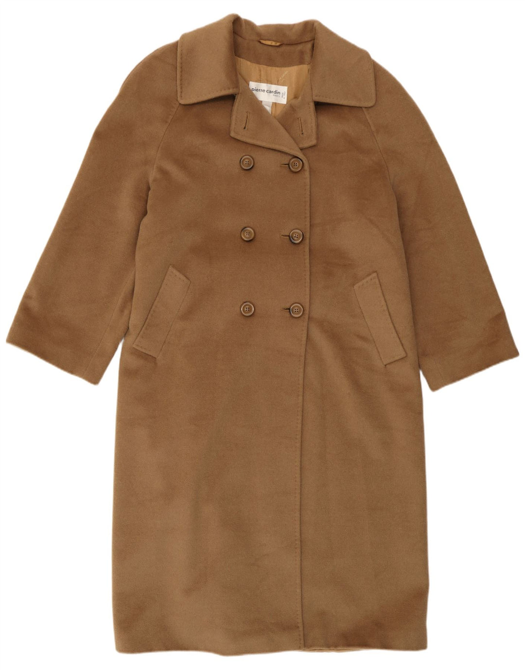 Pierre Cardin Dame Dobbeltradet Frakke UK 14 Stor Brun