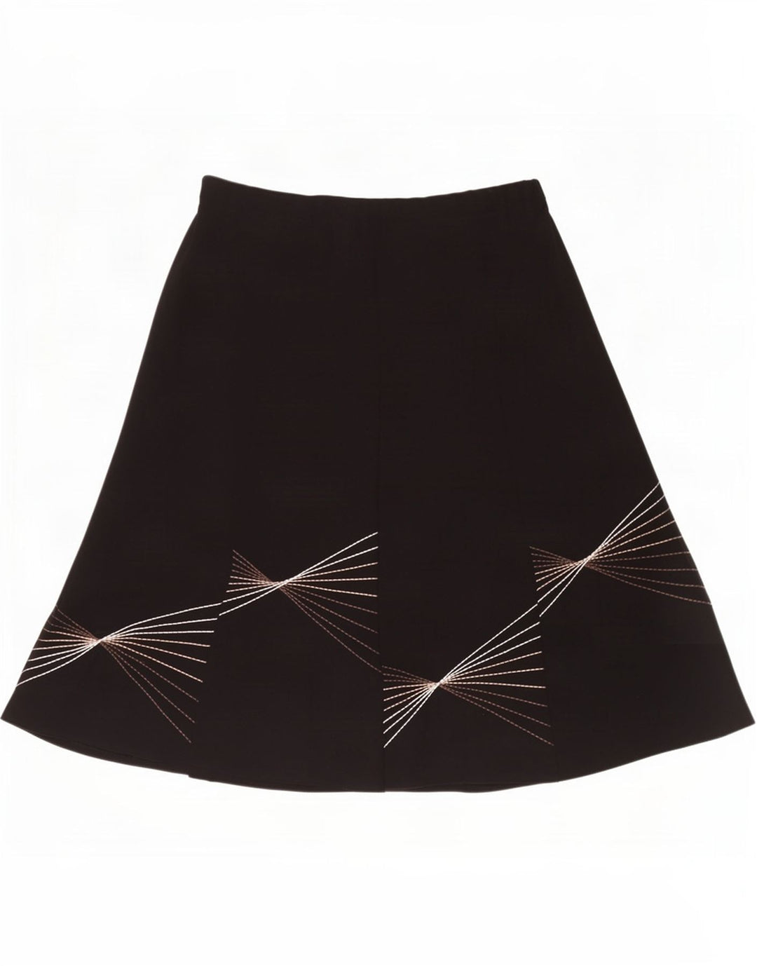 Marks & Spencer Womens Abstract Pattern A-Line Skirt UK 16 Large W40 Black