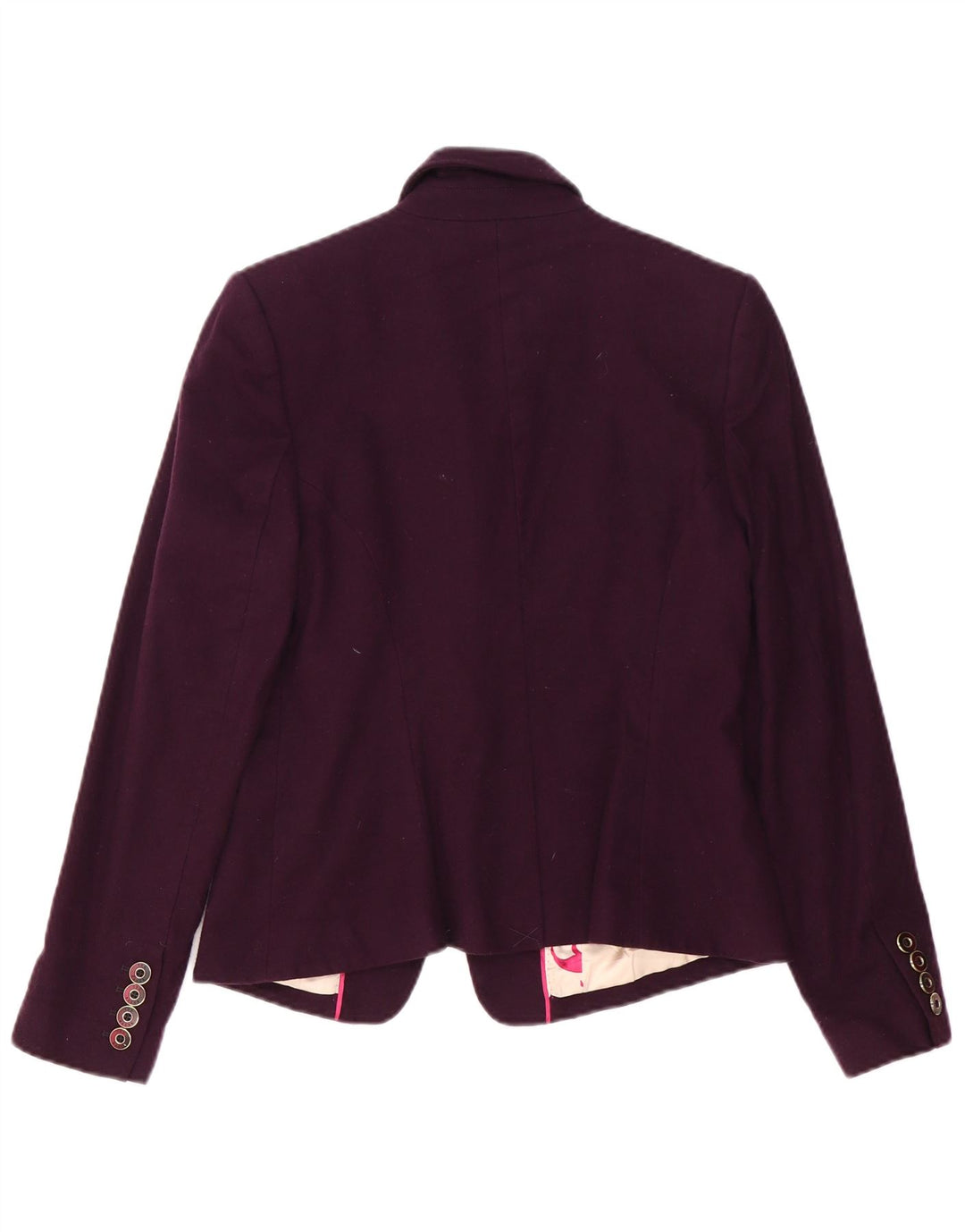 Ted Baker Dame 1 Knap Blazer Jakke Størrelse 3 Medium Lilla Uld