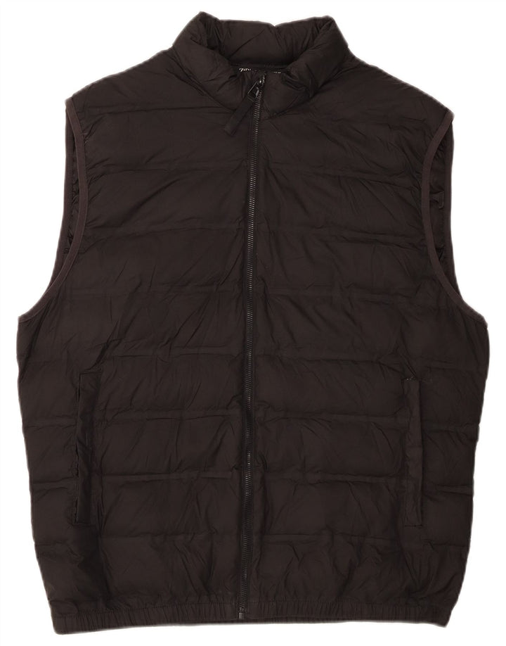 Zara Γυναικείο Gilet UK 16 Large Μαύρος Πολυεστέρας