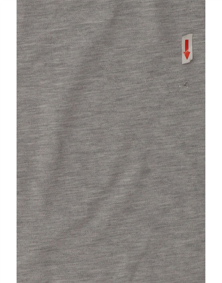 Lee Womens Polo Shirt UK 12 Medium Grey Flecked Cotton