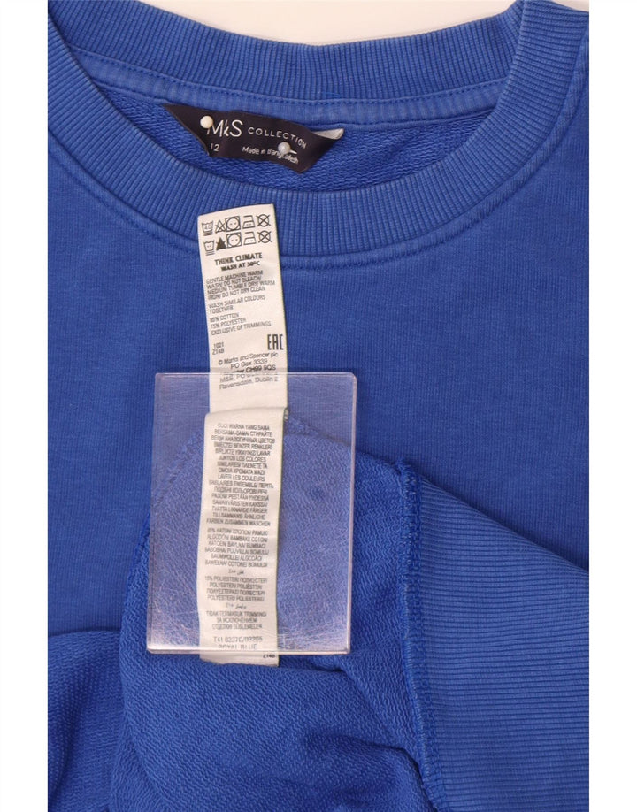 Marks & Spencer Womens Sweatshirt Jumper UK 12 Medium Blue Cotton