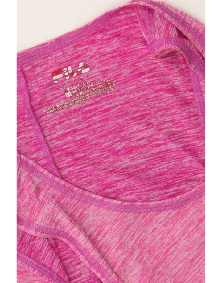 FILA Womens Vest Top UK 12 Medium Pink Flecked Polyester Vintage Fila and Second-Hand Fila from Messina Hembry 