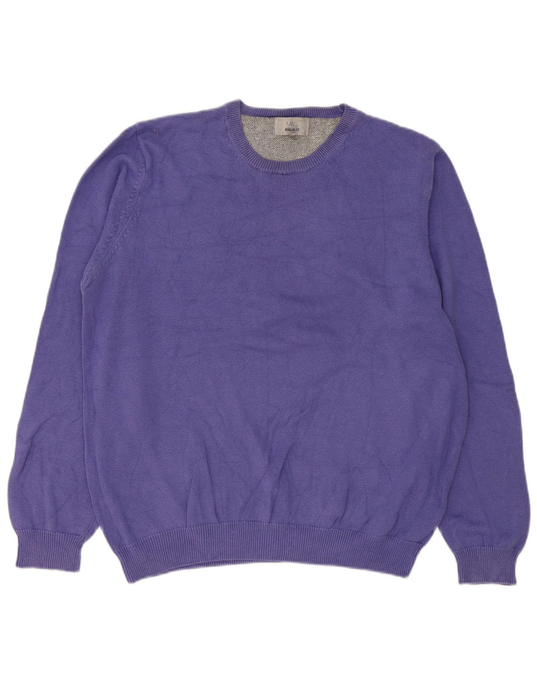 Marks & Spencer Herren-Pullover, reguläre Passform, Rundhalsausschnitt, Größe L, Lila