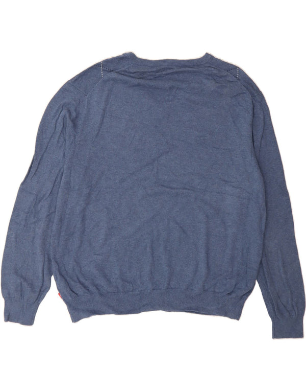 IZOD Herre V-hals sweater 2XL Blå Argyle/Diamant Bomuld