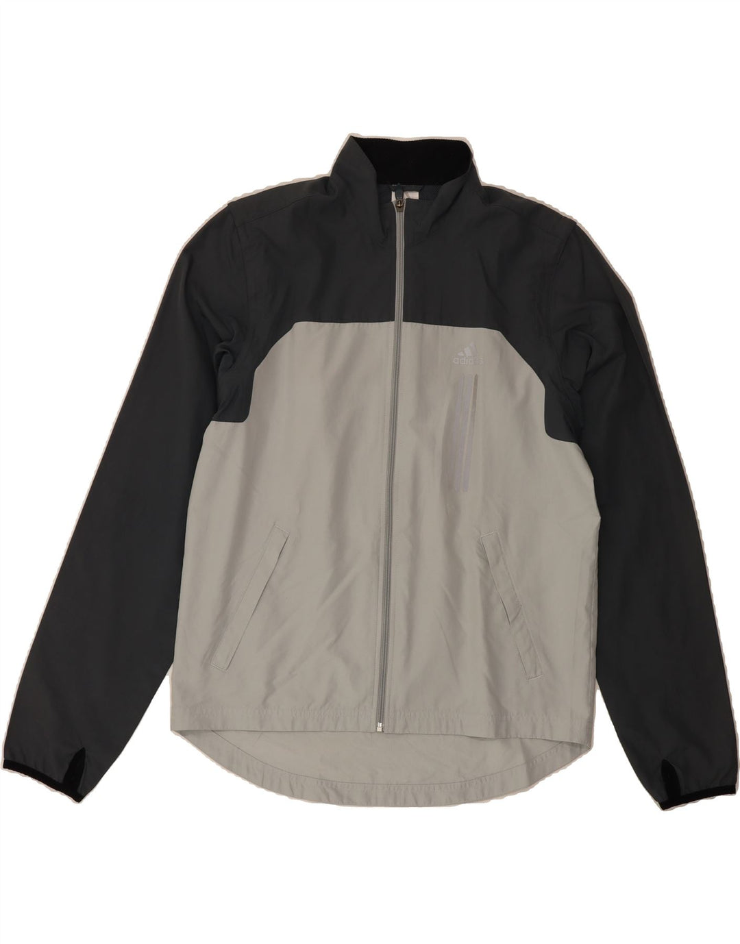 ADIDAS Mens Clima Proof Rain Jacket UK 38 Medium Grey Colourblock Vintage Adidas and Second-Hand Adidas from Messina Hembry 