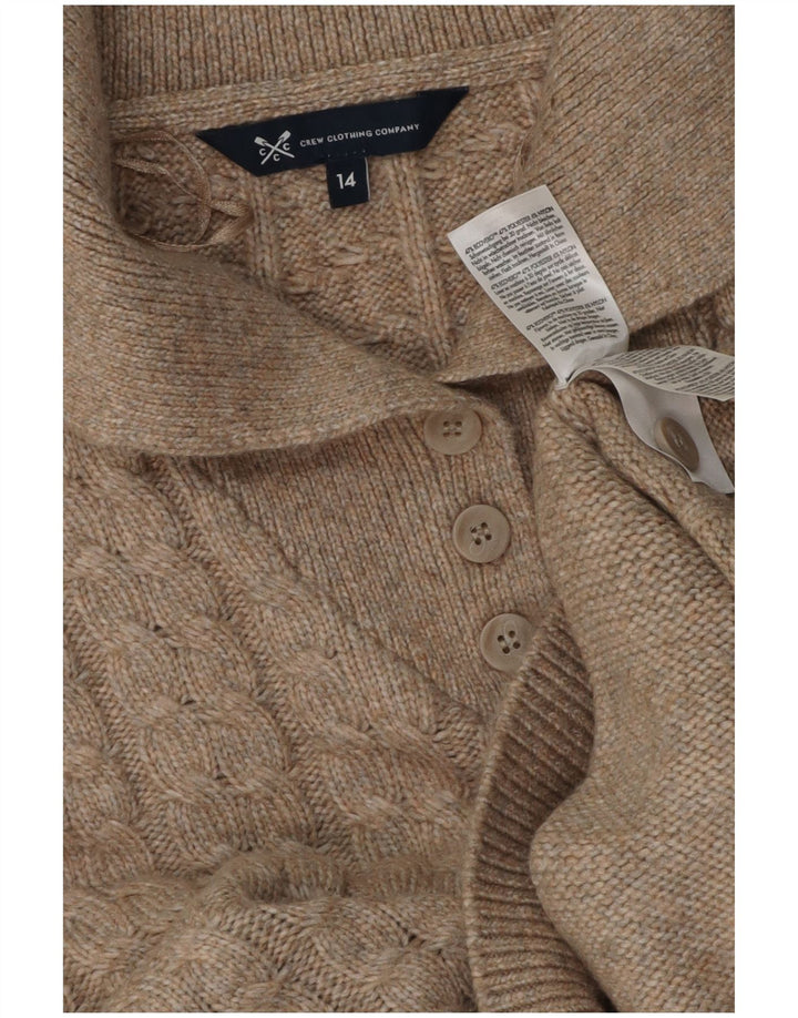 Crew Clothing Womens Polo Neck Jumper Sweater UK 14 Medium Beige Polyester
