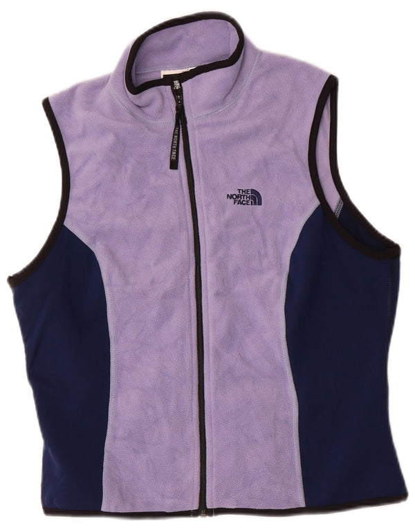The North Face Dame Fleece Gilet UK 14 Large Purple Colourblock Polyester