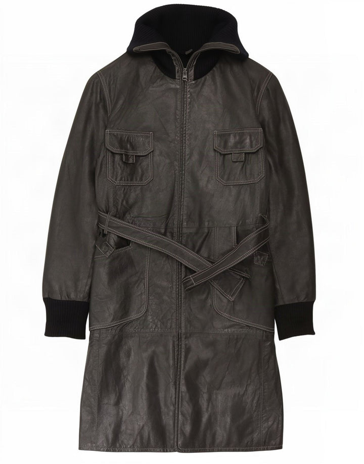 Cappotto In Pelle Donna Conbipel IT 46 Large Nero Colourblock