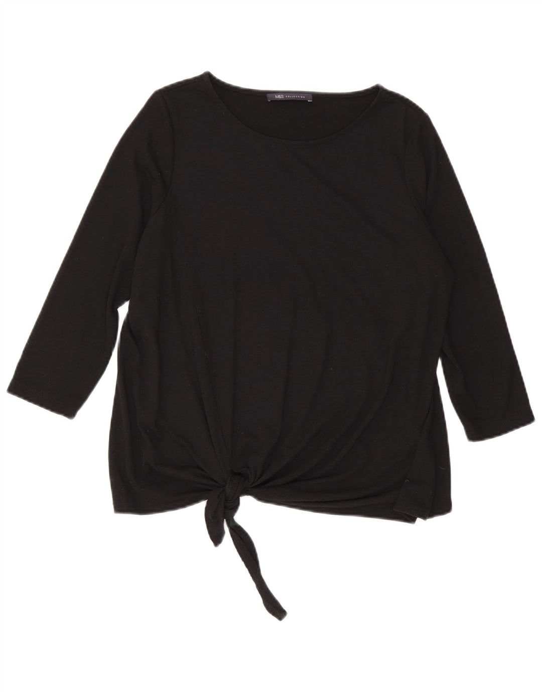 Marks & Spencer Haut Femme Manches 3/4 UK 12 Moyen Noir Polyester