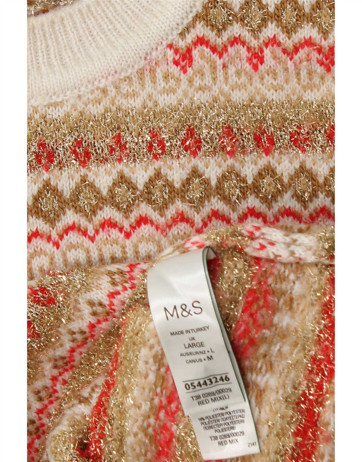 Marks & Spencer Dame sweater med rund hals DK 16 Stor Flerfarvet