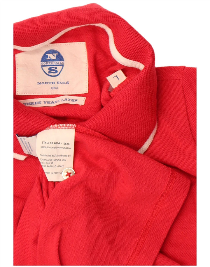 Polo da uomo a maniche lunghe North Sails Large in cotone rosso