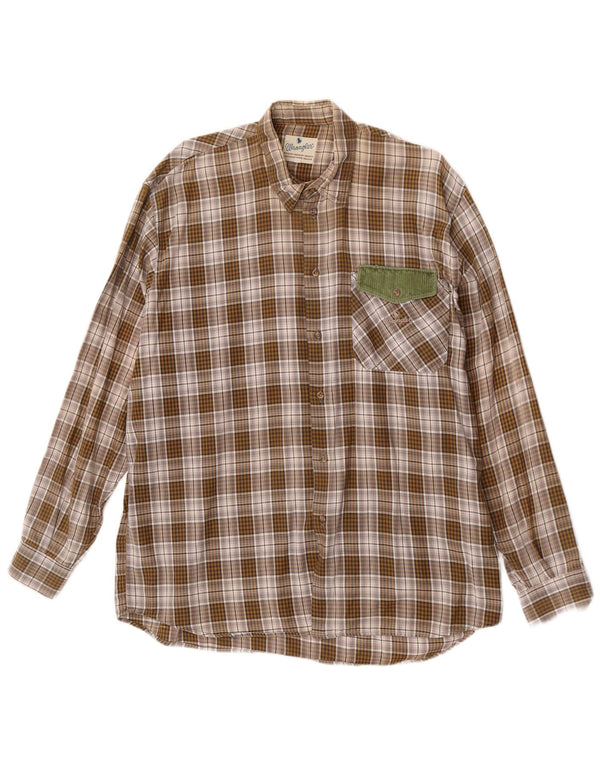 Wrangler Herren-Flanellhemd XL, braun kariert