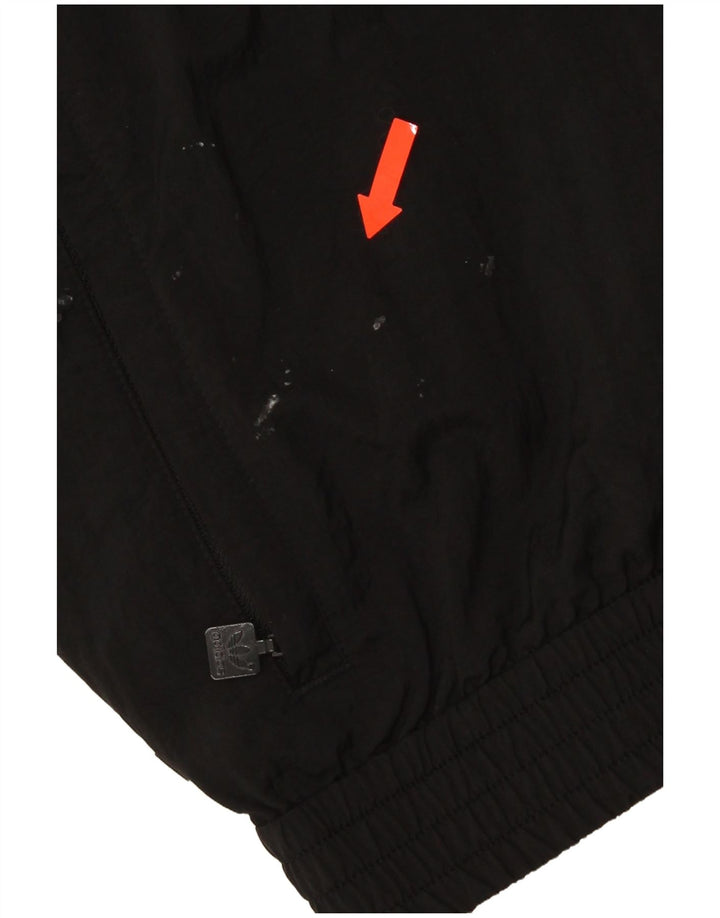 Adidas Mens Loose Fit Bomber Jacket UK 42 XL Black Polyamide