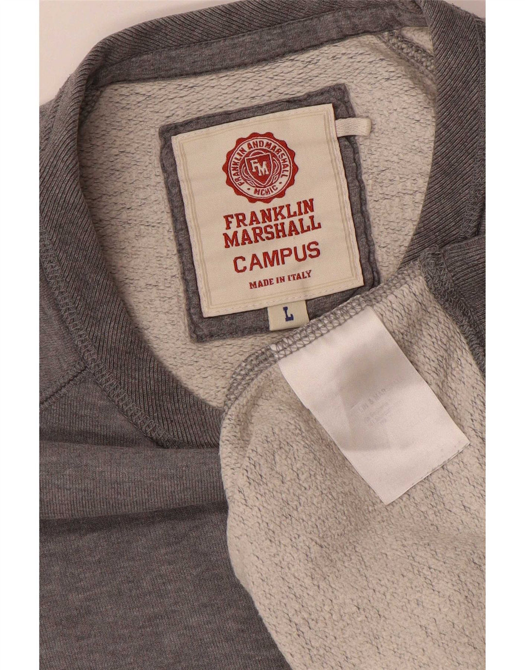 Franklin & Marshall Mens Sweatshirt Jumper Large Grey Flecked