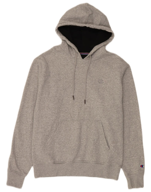 Champion Womens Regular Fit Hoodie Pullover UK 14 Mittelgraue Baumwolle