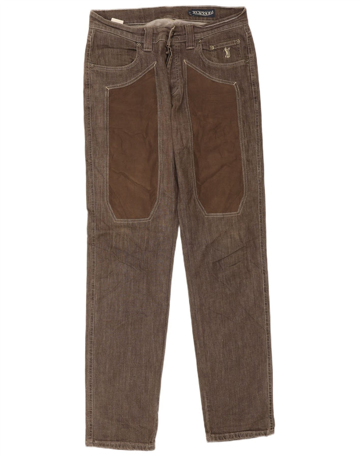 Jeckerson Mens Slim Jeans W32 L34 Brown Cotton