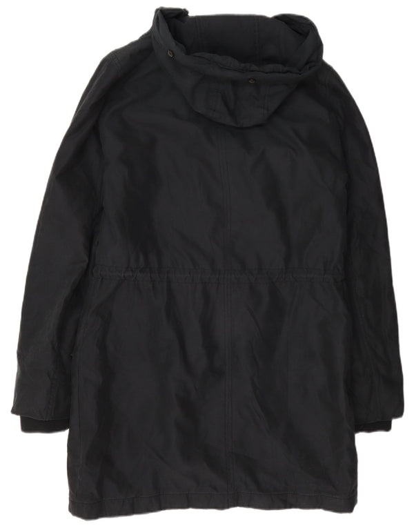 Abercrombie & Fitch Parka con capucha para mujer, talla 44, talla mediana, azul marino