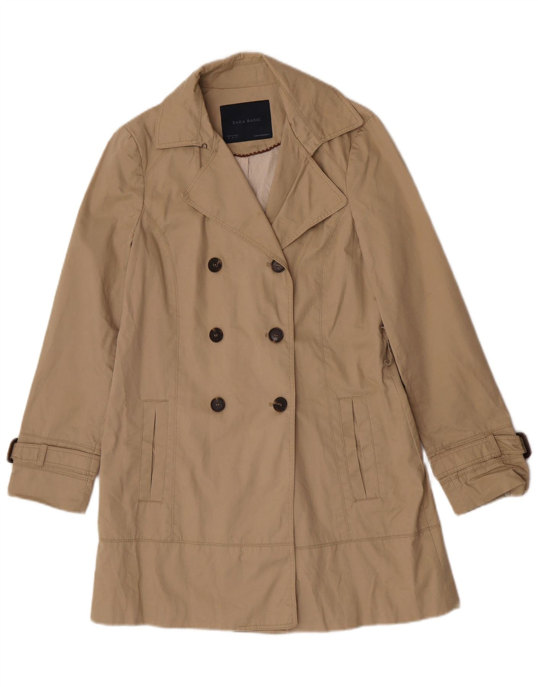 Trench da donna Zara UK 14 Cotone beige medio
