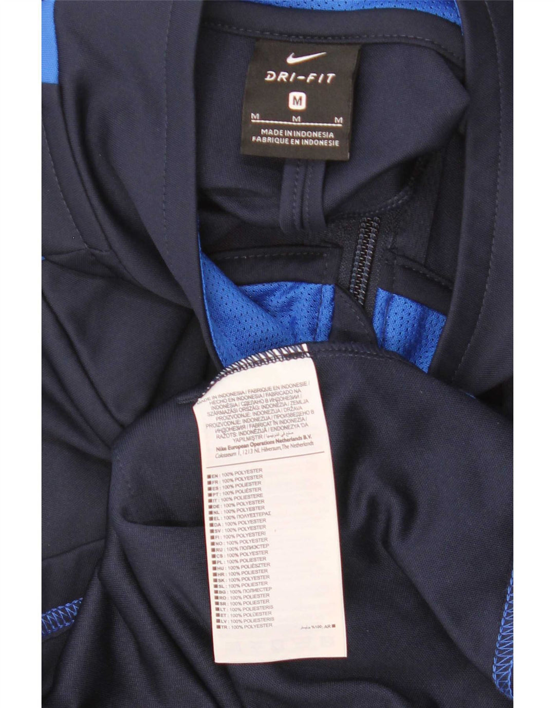 Giacca da tuta grafica Nike Dri Fit da uomo, color block medio blu navy