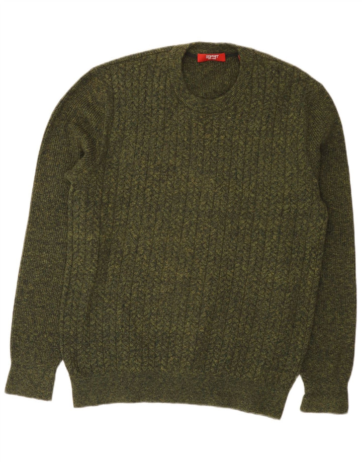 Esprit Jersey De Cuello Redondo Para Hombre De Algodón Caqui Medio