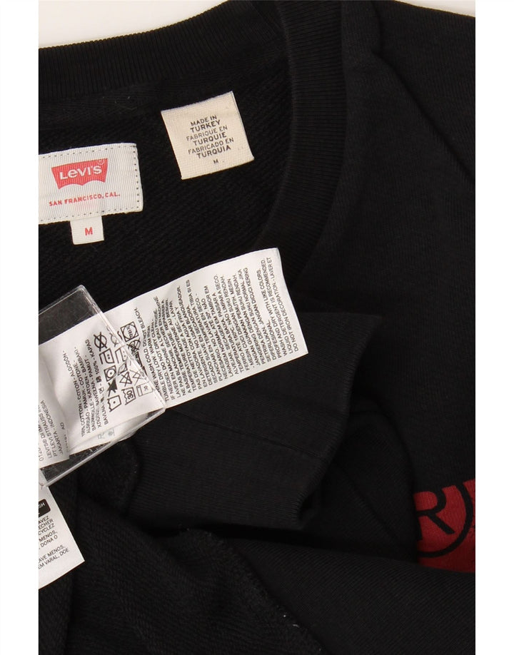 LEVI'S Mens Graphic Sweatshirt Jumper Medium Black Cotton