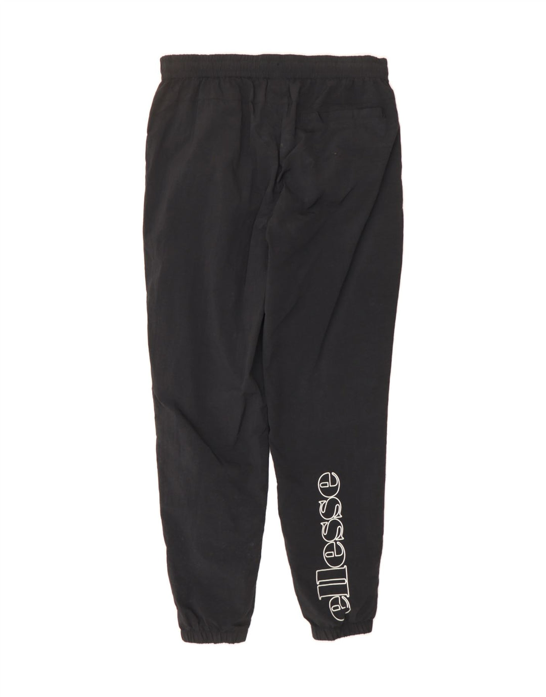 ELLESSE Mens Graphic Tracksuit Trousers Joggers Small  Black Nylon Vintage Ellesse and Second-Hand Ellesse from Messina Hembry 