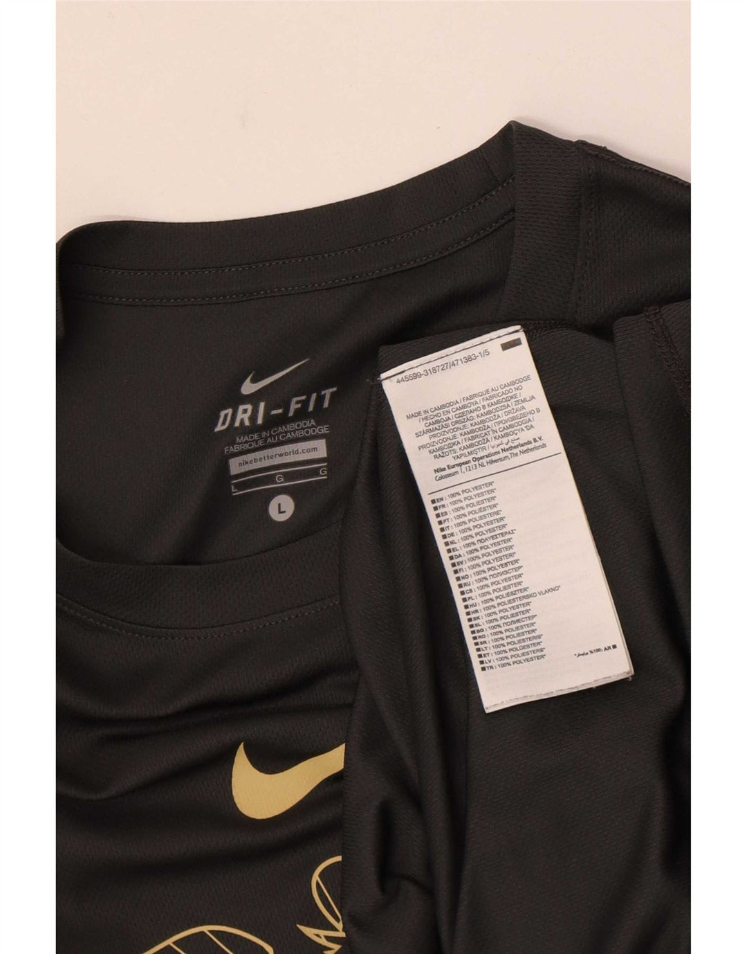 Nike Mens Dri Fit Graphic T-Shirt Top Large Grey Polyester