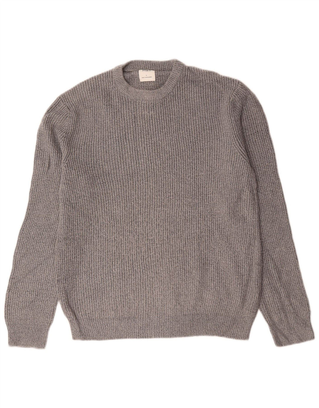 Marks & Spencer Herre sweater med rund hals, stor grå polyamid