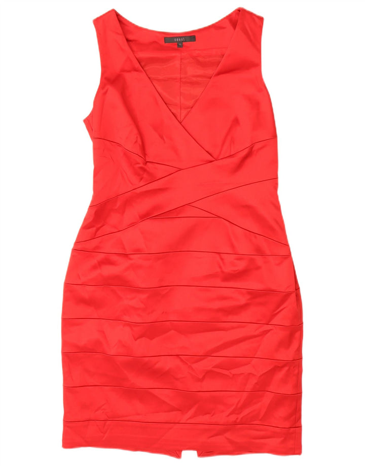Coast Womens Sleeveless Sheath Dress UK 12 Medium Red Acetate