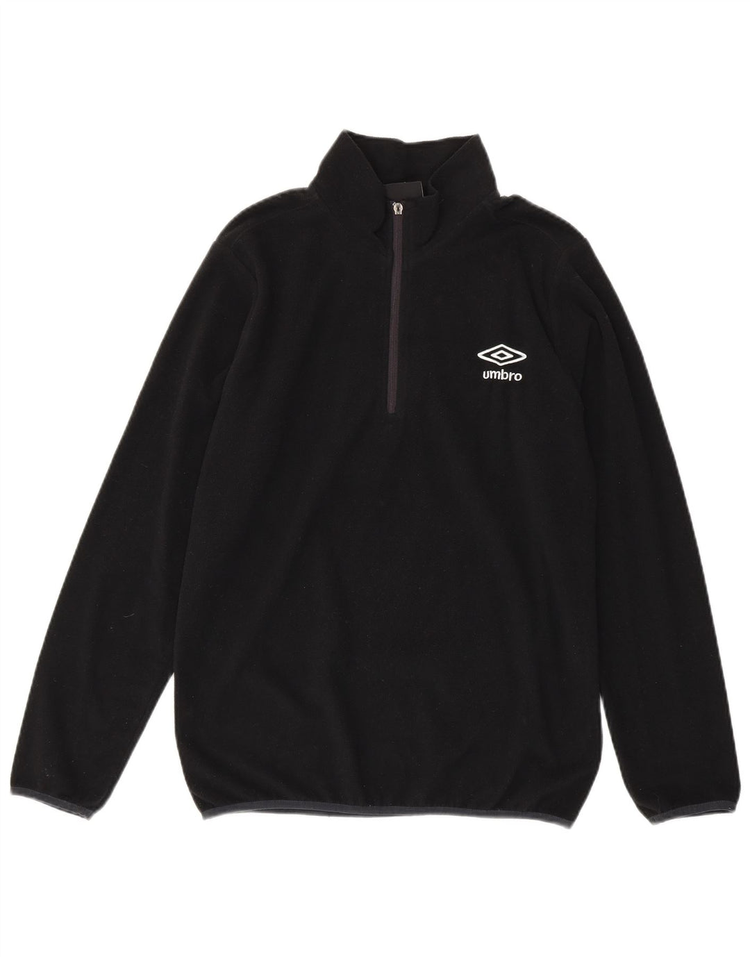 Umbro Mens Zip Neck Fleece Jumper Medium Black Polyester
