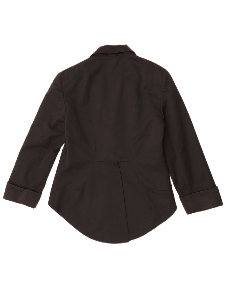 Topshop Damen 3/4-Ärmel Frack-Blazer-Jacke UK 12 Mittelschwarz