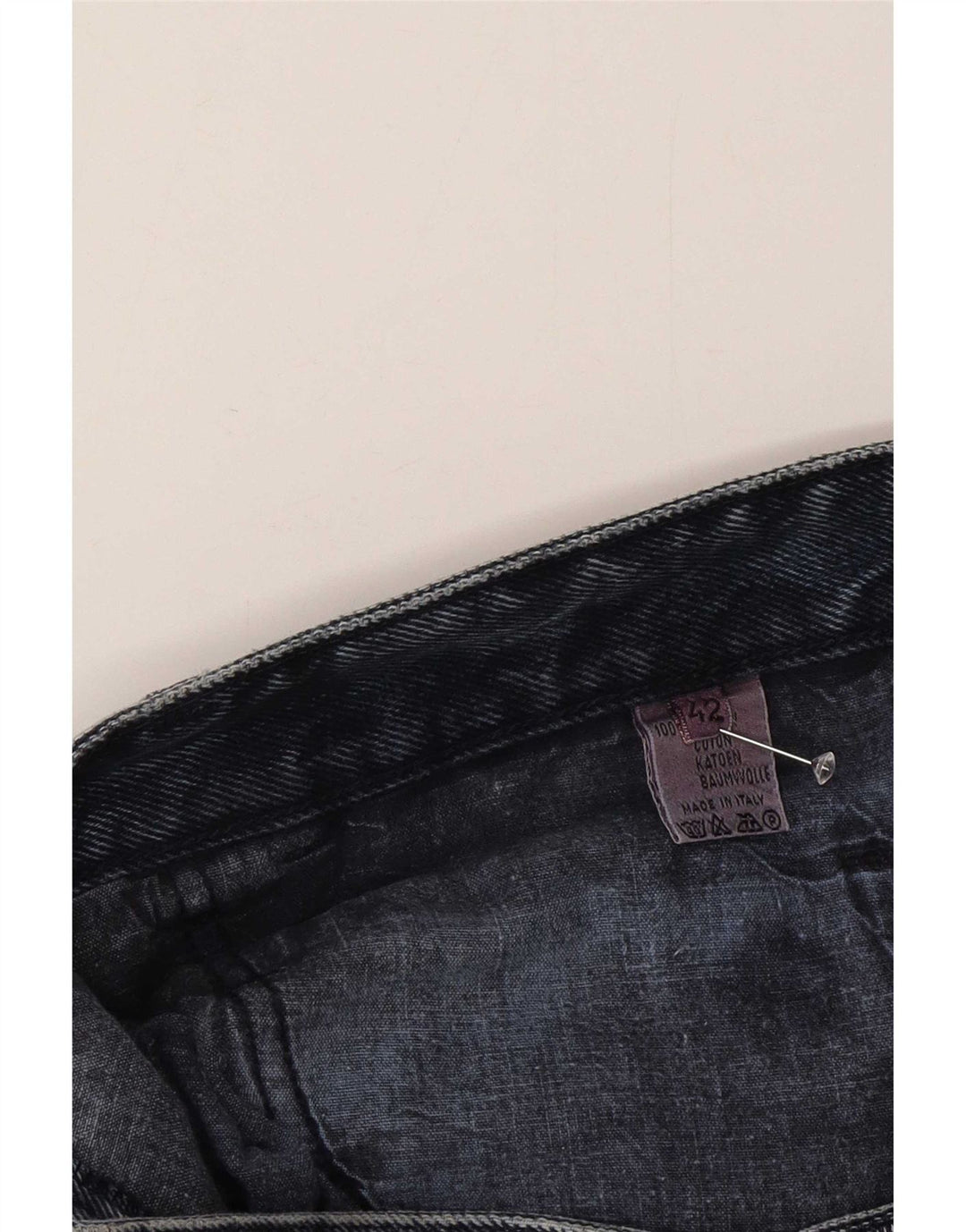 Trussardi Mens Straight Jeans W42 L28 Blue Cotton
