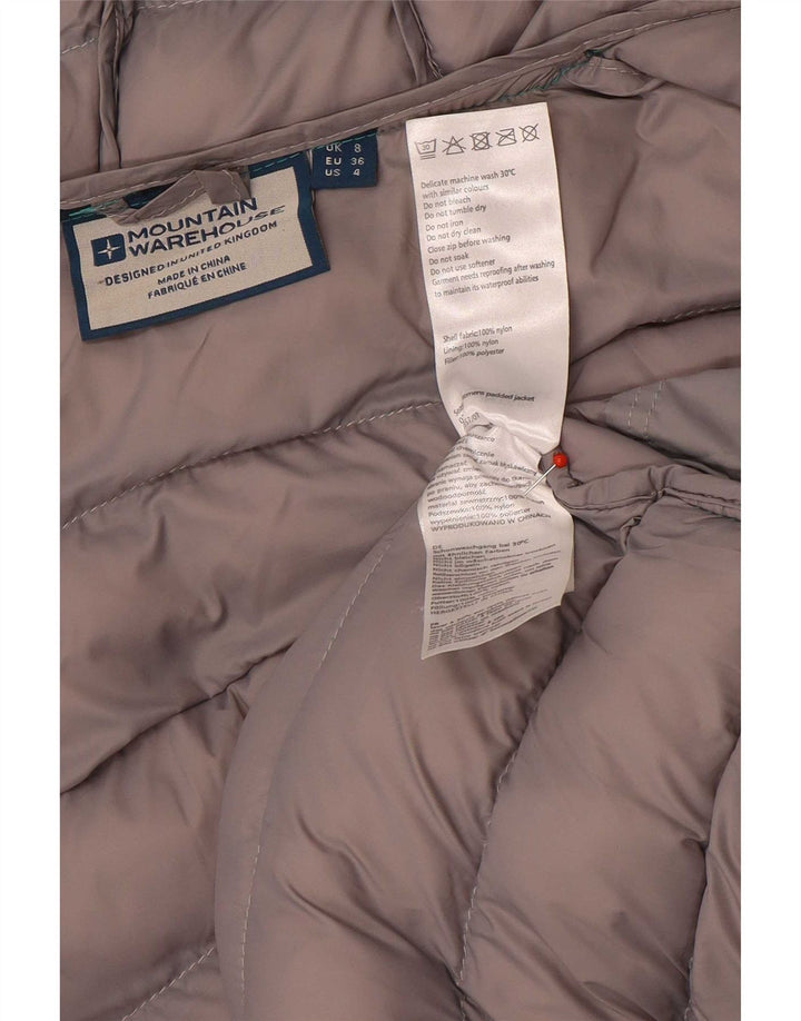 Mountain Warehouse Womens Hooded Padded Jacket UK 8 Small Green Colourblock