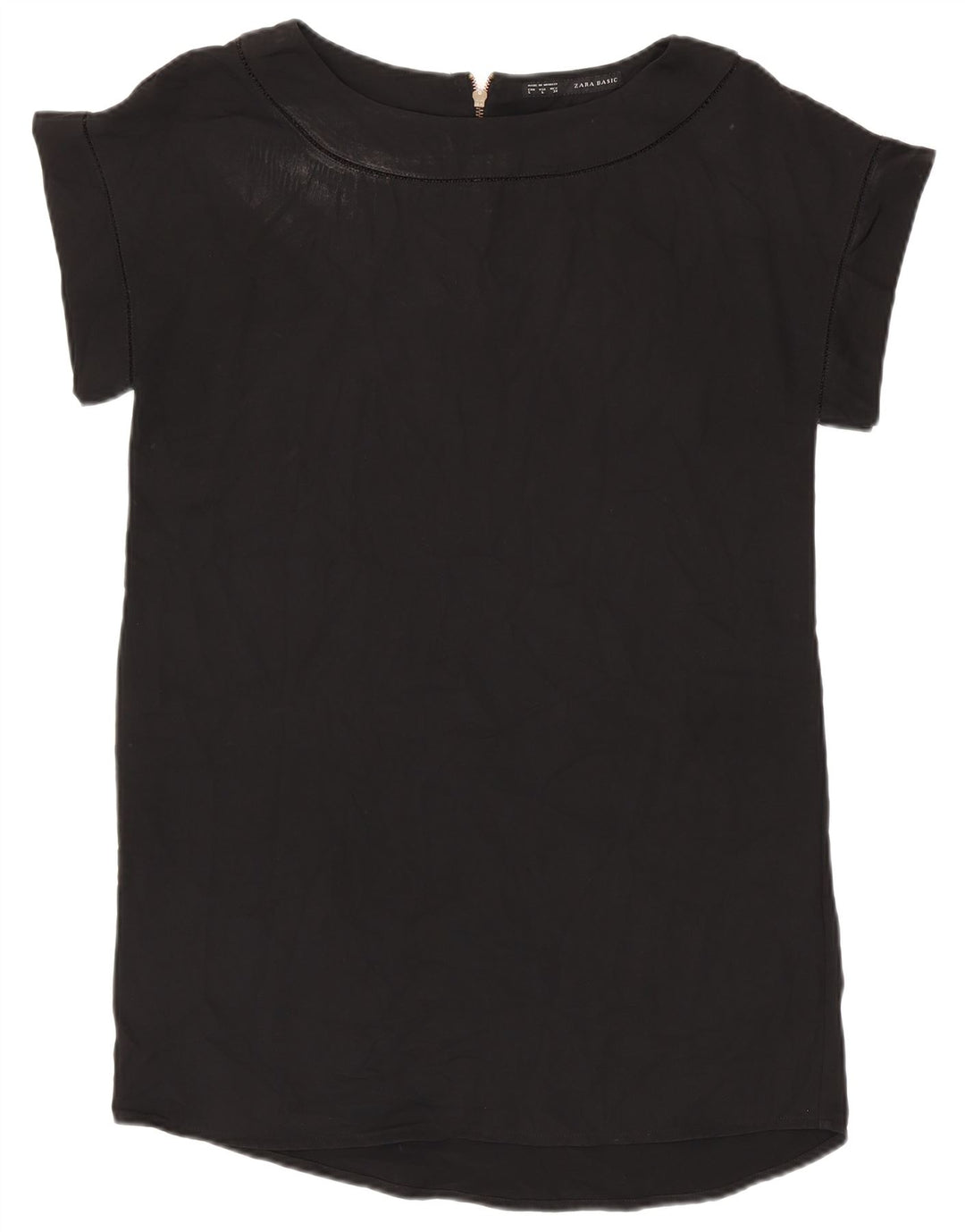 ZARA Womens Blouse Top UK 16 Large Black