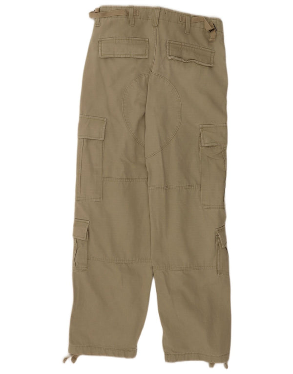 Alcott Mens Straight Cargo Trousers W28 L29 Beige Cotton