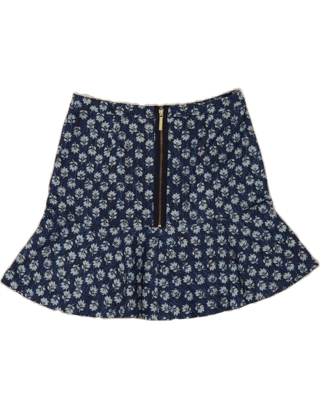 MICHAEL KORS Womens Mini Skirt US 10 Large W32  Navy Blue Floral Polyester Vintage Michael Kors and Second-Hand Michael Kors from Messina Hembry 